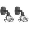 Image de Beliani 2 Lampes Murales Appliques en Métal Noir Mat avec Abat-jour Cage Diamant G9 Max 20W pour Éclairage de Salon ou Chambre Style Moderne
