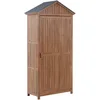 Image de Beliani Armoire de Jardin Remise à Outils en Bois d'Acacia Résistant et Acier INOX Solution de Rangement Optimale pour Chaque Espace Extérieur