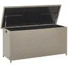 Image de Beliani Coffre de Rangement Extérieur 126 x 46 cm en Rotin Beige Taupe Idéal pour Stockage d'Accessoires de Jardin et Coussins Durable et Décoratif