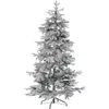 Image de Sapin de Noël Artificiel 180 cm Blanc avec Effet Fausse Neige Idéal pour Les Fêtes Beliani