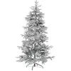 Image de Sapin de Noël Artificiel 210 cm Blanc avec Effet Fausse Neige Idéal pour Les Fêtes Beliani