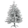 Image de Sapin de Noël Artificiel Effet Neige 120 cm Aspect Naturel et Réaliste Parfait pour Tout Intérieur de Fêtes Beliani