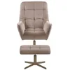 Image de Beliani Fauteuil de Lecture Rembourré et Tapissé en Velours Beige avec Repose-Pied Idéal pour Salon Moderne