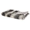 Image de Beliani Plaid Couvre Lit Effet Fourrure 150 x 200 cm en Tissu Gris Foncé et Blanc Doux au Toucher Idéal pour Habiller Un Canapé ou comme Couverture