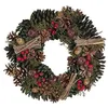 Image de Couronne de Noël Déco avec Pommes de Pin et Fruits des Bois 35 cm Look Naturel et Style Traditionnel Accessoire Déco pour Votre Table Beliani