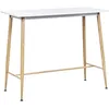 Image de Table Haute Mange Debout Rectangulaire 90x50 cm Blanche avec Pieds en Métal Effet Bois Idéale pour Petite Cuisine Moderne et Scandinave Beliani