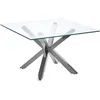 Image de Beliani Table Basse Carrée 70 x 70 cm cm avec Plateau en Verre et Pieds Argentés Glamour et Tendance pour Salon Moderne et Tendance
