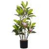 Image de Plante Fleur Artificielle Magnolia 70 cm de Hauteur avec Pot Inclus Look Très Naturel et Décoratif Ajout Idéal pour Maison ou Bureau Beliani