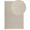Image de Beliani Tapis Rectangulaire à Franges en Jute et Coton 140 x 200 cm Motif Rayures Beiges pour Chambre et Salon au Style Boho et Campagne