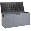 Image de Beliani Rangement de Jardin Forme coffre 112x50 cm en Plastique Gris et Noir avec Roulettes Locarno