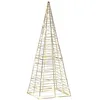 Image de Beliani Décoration de Noël LED Sapin Structure Minimaliste 60 cm en Acier Argenté Puksala
