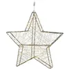 Image de Beliani Étoile de Noël Décorative Suspendue LED 58 cm en Acier Argenté Kurula