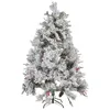 Image de Sapin de Noël Artificiel Effet Fausse Neige 180 cm en Synthétique PVC et Coton Blanc Masala Beliani