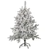 Image de Sapin de Noël Artificiel 120 cm Blanc avec Effet Fausse Neige Idéal pour Les Fêtes Tomichi Beliani