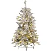 Image de Sapin de Noël LED Effet Neige 120 cm en PVC et Acier Blanc Tatlow Parfait pour Votre Décoration Noël Traditionnelle Beliani