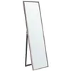 Image de Beliani Miroir sur Pied Cadre de Forme Rectangulaire en Synthétique Argenté 140 x 40 cm pour Chambre ou Cabine d'Essayage