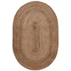 Image de Beliani Tapis Beige Jute Tressé Naturel Chauffant Sol 100x150cm Demirci