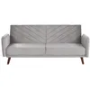 Image de Beliani Canapé Convertible Clic Clac 3 Places en Velours Gris Clair Idéal pour Salon au Style Glamour et Rétro