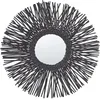 Image de Miroir Mural Rond Moderne en Rotin Tressé Naturet ø 60 cm Noir Kalasin