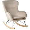 Image de Beliani Fauteuil à Bascule Rétro en Velours Beige Clair Rembourrage de Qualité Supérieure Ellan