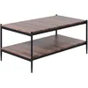 Image de Beliani Table Basse de Salon à Etagère Fonctionnelle sous Le Plateau Couleur Bois Sombre Métal et MDF Rectangulaire Avoca