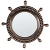 Image de Beliani Miroir Mural Rond à Suspendre Design Original Marron Foncé Cadre Nautique Gormaz