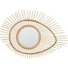 Image de Beliani Miroir Décoratif Suspendu Cadre en Bambou Forme Ovale 60 x 35 cm Naturel Bario
