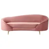 Image de Beliani Canapé en Velours Courbé Glamour Rose Pastel à 2 Places Pieds Dorés Brillants Savar