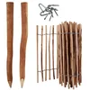 Image de 5m Kit complet de clôture en lattis - 120 cm de haut - Distance entre les lattes : 4-6 cm - Avec 5 poteaux en bois de 1,5 m de long et crampes