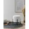 Image de Mobel - Fever - Pouf rembourré tissu bouclé blanc - D.35 cm OS