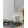 Image de Mobel - Fever - Pouf rembourré velours côtelé beige - D.35 cm OS