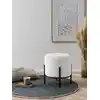 Image de Mobel - Pouf rembourré velours côtelé beige - D.35 cm OS
