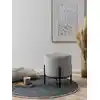 Image de Mobel - Pouf rembourré velours côtelé gris clair - D.35 cm OS