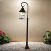 Image de Lampadaire d'extérieur en fonte d'aluminium et verre noir H : 116 cm E27 rustique pour allées de jardin terrasse éclairage extérieur lampadaire lampe d'extérieur lampe de chemin lampe de chemin