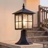 Image de Lampe de base extérieure en fonte d'aluminium en noir rustique IP43 E27 H45cm D:25cm lampe de base pour éclairage de chemin lampe d'extérieur lampe d'extérieur lampadaire