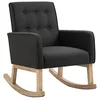 Image de CLP Chaise à Bascule Dream en Tissu I Rocking Chair avec Dossier Et Accoudoirs I Piètement en Bois de chêne, Couleur:Gris foncé