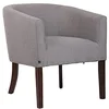 Image de CLP Fauteuil Design Nemea en Tissu I Fauteuil De Détente Rembourré avec Dossier Et Accoudoirs I Pieds en Bois De Caoutchouc, Couleur:Gris, Couleur du Cadre:Antique