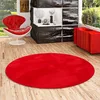 Image de Pearl - Tapis de luxe en fourrure synthétique super douce - Rouge - Rond