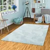 Image de Tapis Fausse Fourrure Pearl Bleu Pastel  Tapis Shaggy Doux à Poils Longs