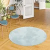 Image de Pearl - Tapis de luxe en fourrure synthétique super douce - Bleu - Rond