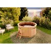 Image de Finntherm Tonneau de bain en bois Bergen - Ø 160 x 101 cm - 3-4 personnes - Avec échelle d'entrée de gamme, piscine, baignoire, jacuzzi