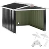 Image de GARDEBRUK® Abri Robot Tondeuse 86x100x63cm Toit à 2 pans métal résistant intempéries 4X piquets Terre Garage Outillage carport Jardin Herbe Anthracite