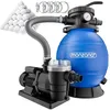 Image de MONZANA® Pompe filtre à sable 9,6 m³ auto-amorçante pour piscines jusqu'à 30 m³ boules 1kg vanne 7 voies raccord 2en1 Ø32-38mm système de filtration à sable