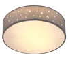 Image de MONZANA® Plafonnier Ciel étoilé Rond Ø 30cm Abat-jour Tissu 40 Watt Séjour Chambre Plafonnier Tissu Lampe gris 1xE27 Lampe plafond ronde