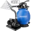 Image de Monzana® Pompe Filtre à Sable 10,2 m³ Auto-amorçante pour piscines jusqu'à 35 m³ Boules 1kg vanne 7 Voies raccord 2en1 Ø32-38mm système de Filtration à Sable
