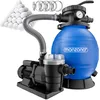 Image de MONZANA® Pompe filtre à sable 9,6 m³ auto-amorçante pour piscines jusqu'à 30 m³ boules 1kg vanne 7 voies raccord 2en1 Ø32-38mm système de filtration à sable