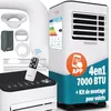 Image de MONZANA® Climatiseur Mobile 7000 BTU (25 m²) - Clim Portable 4-en-1 : Refroidissement, Déshumidificateur, Ventilateur - WiFi & Appli, Silencieux, Minuterie 24h, Télécommande, Kit Fenêtre/Volets