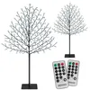 Image de MONZANA® 2X Arbre Lumineux 200 LED 180 cm minuterie 8 Modes de lumière résistant aux intempéries décoration Noël Cerisier
