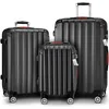 Image de Monzana® Set de 3 Valises Noir M/L/XL Pèse-Bagages Poignée télescopique Serrure intégrée Bagage Trolley à roulettes Voyage