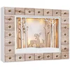 Image de Spielwerk® Calendrier de l'Avent en Bois réutilisable 'Cerfs de Noël' 24 tiroirs à remplir LED Blanc Chaud Effet 3D Déco Noël intérieur